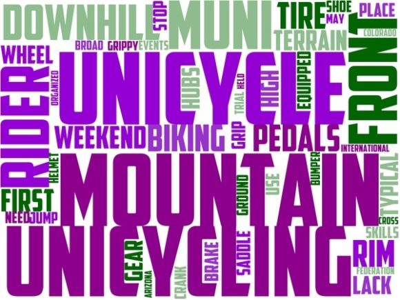 Mountain Unicycling Wordart Background