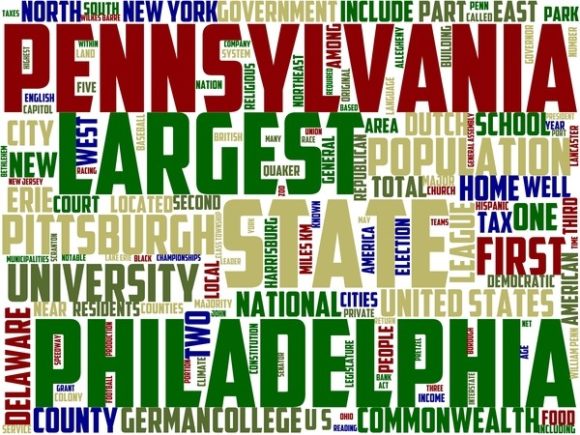 Pennsylvania Wordart Book Cover